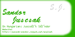 sandor juscsak business card